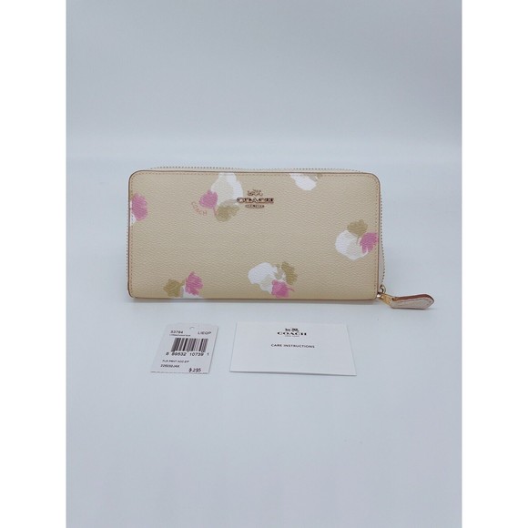 Coach 53794 Floral Print Accordion Zip Around Long Wallet Flower NWT Org $295 - Picture 1 of 8